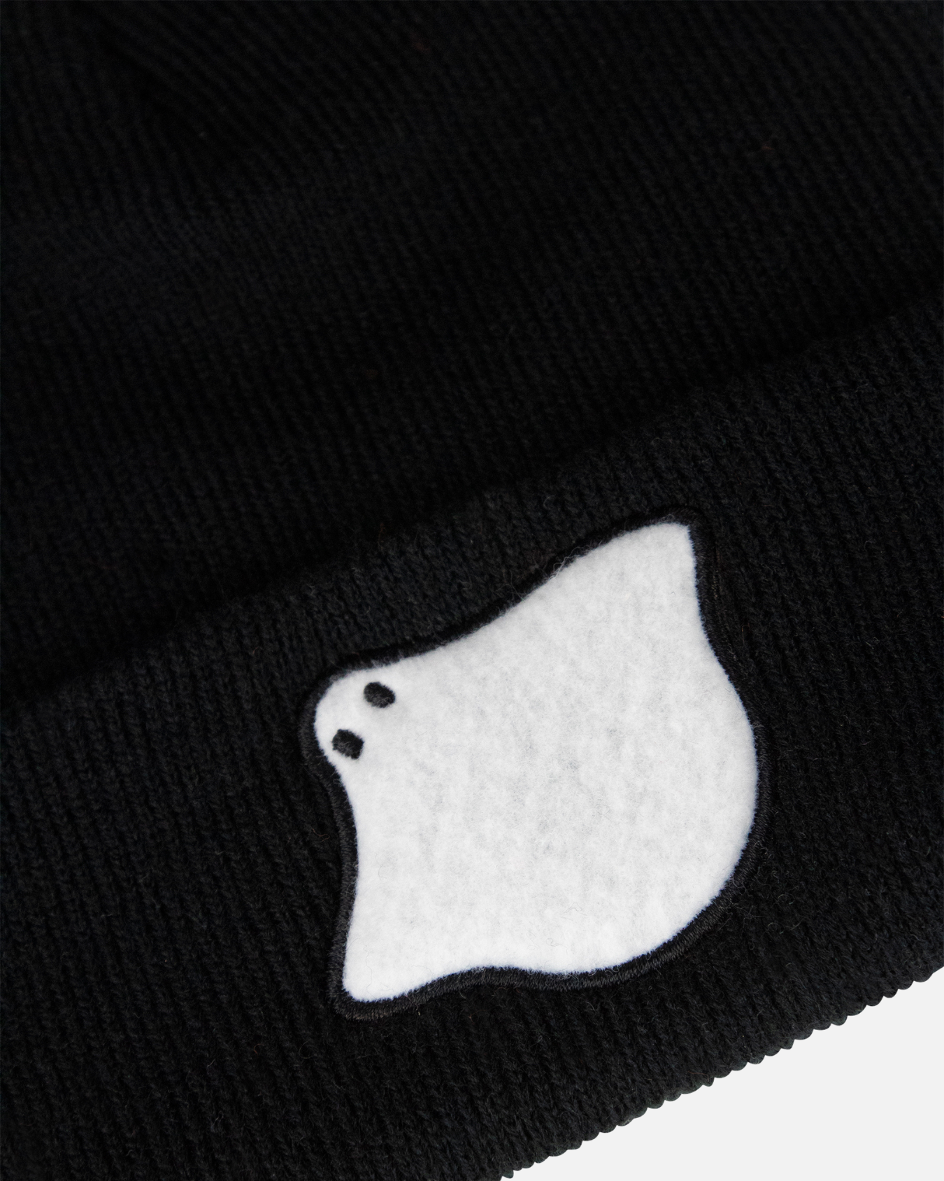 Friendly Ghost Black Beanie